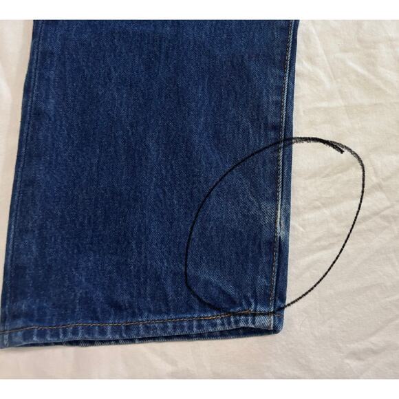 Levi's 501 Straight Button Fly Jeans Mens 42x30 Dark Wash Denim Western Work - Picture 7 of 11